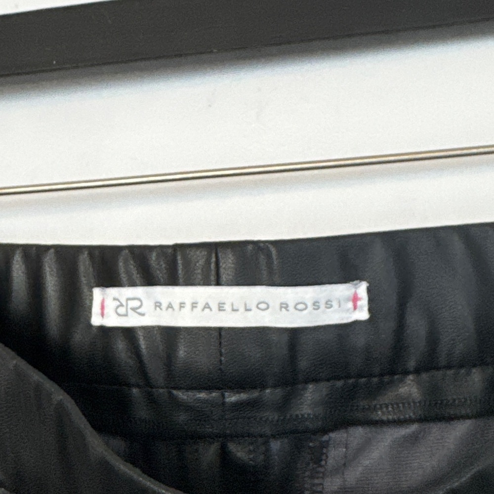RAFFAELLO ROSSI Black Wide-Leg Faux Leather Pants - Picture 7 of 8